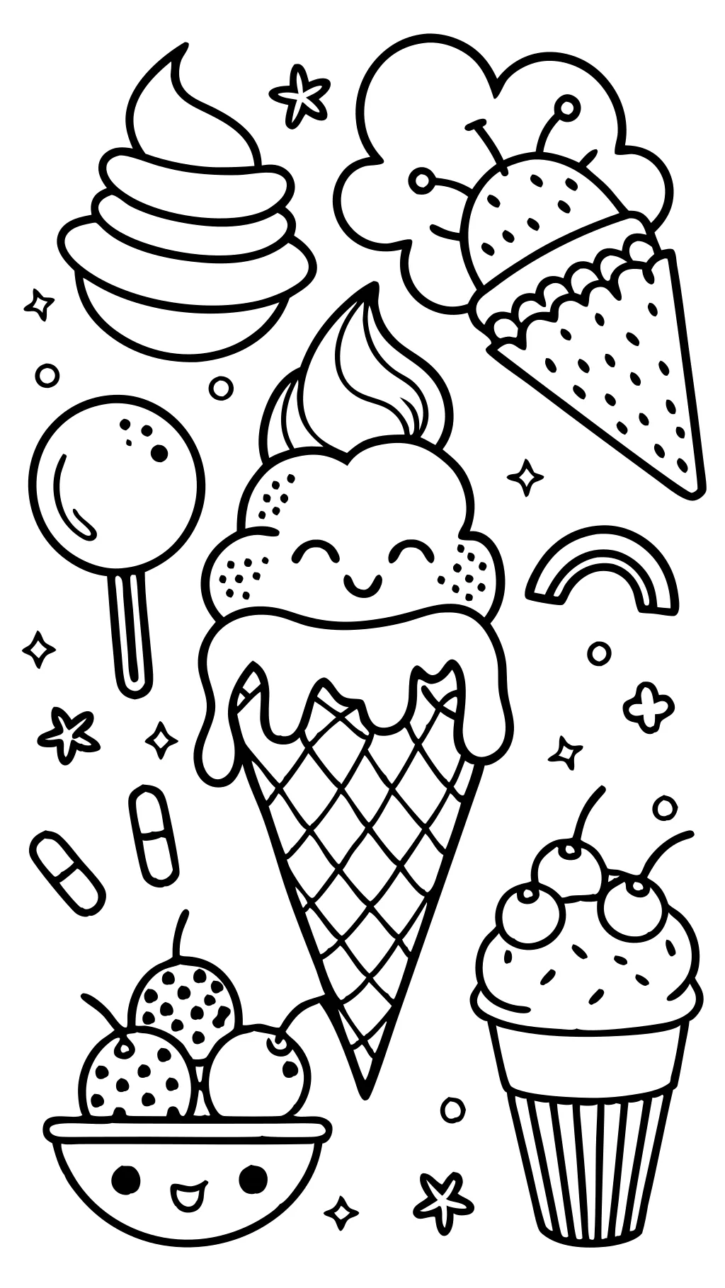 coloring page ice cream